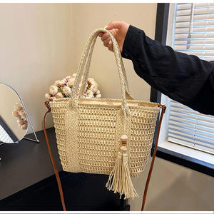 Celebrate effortless warmth with this striking Natural yarn bag designed for trendsetters who love detailed <b>beach</b> <b>accessories</b> - Product Image 4
