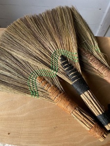 Vietnam Grass <b>Broom</b> Manufacturer Cleaning <b>Broom</b> Medium Size With Short Bamboo <b>Handle</b> Flower Grass <b>Broom</b> For Home - Product Image 4