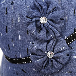Chapeau Bob en Jean Bleu Élégant avec Motifs Floraux, Protection Solaire, en Coton, Style Cloche, Idéal pour l'Été et les Voyages - Product Image 4