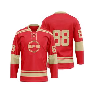Maillot de hockey sur glace personnalisé de haute qualité en sublimation, impression par transfert thermique, service OEM, couleurs/tailles personnalisées pour hommes et femmes - Product Image 6