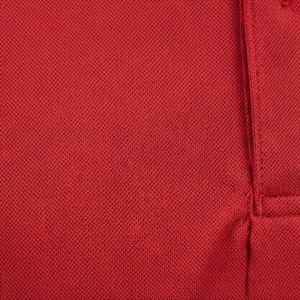 Polo à manches courtes rouge pour homme, 100% coton, tissu Oxford respirant, coupe classique, couleur unie, design tissé - Product Image 6