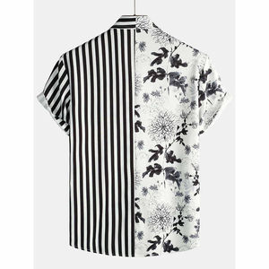 Ensemble de vêtements de plage pour hommes de style hawaïen, personnalisé OEM, chemises décontractées en coton coloré, technique de lavage sergé, imprimé hawaïen - Product Image 2