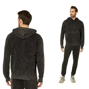 Best Selling Acid Wash <b>Hoodie</b> for <b>Men</b> Cotton Custom <b>Black</b> Color Print Design Autumn Street-Wear Style Zipper Included - Product Image 5