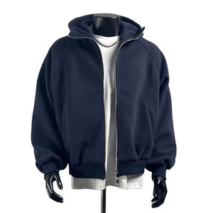 Chaqueta Larga de Moda Urbana para Hombre, Estilo Aviador, con Bolsillos, Cierre Doble con Cremallera, Capucha, para Actividades Deportivas al Aire Libre en Invierno, 100% Algodón - Product Image 1