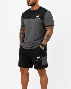 Nouvel ensemble de vêtements pour hommes tendance et à la mode, ensemble décontracté d'été léger, t-shirt à manches courtes et short - Product Image 4