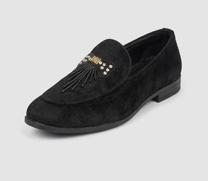 Chaussures de marié traditionnelles brodées pour hommes, design brodé, chaussures de mode pour mariage - Product Image 4