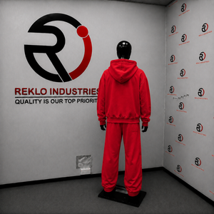 <b>Red</b> <b>Men</b> Tracksuit Set Plain Full Zip <b>Hoodie</b> Jogger Pants Custom Wholesale Casual Streetwear Sportswear Fleece Two Piece Athletic - Product Image 4