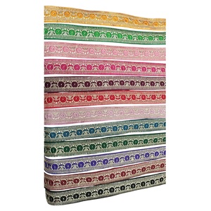 High Quality Designer Embroidered Beaded 100% Cotton Lace Trim Fancy Ribbons <b>Sequins</b> Handmade Dress Neck Wholesale Price India - Product Image 1
