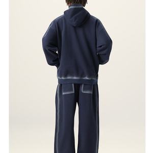 Sweat à capuche délavé pour homme, style vintage, en mélange de coton épais, pour un look décontracté et urbain au quotidien - Product Image 4