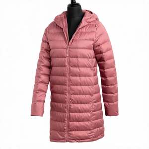 Veste matelassée pour femme à manches longues, à capuche, fermeture éclair, couleur unie, pour l'hiver, en polyester tissé avec rembourrage - Product Image 2