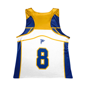 Maillots de lacrosse réversibles pour femmes, impression personnalisée sur le devant, logo personnalisé, séchage rapide, tissu en maille 220g, col en V, sans manches, dos nageur - Product Image 2