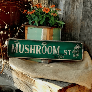 CIFbuy Targa in Metallo Personalizzata con Simpatici Segnali Stradali a Forma di Fungo per Decorazione Stanza, TikTok per Servizio Ritiro Temu - Product Image 1