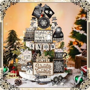 Set di 23 Decorazioni Natalizie: Centrotavola Invernali con Insegne in Legno Stile Rustico per un Inverno Accogliente - Product Image 2