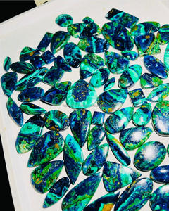 Cabochon de malachite azurite naturelle de haute qualité Pierres précieuses en vrac Tiers certifiés Aucun traitement Différentes tailles Formes - Product Image 2