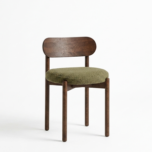 Chaise de salle à manger moderne en teck Nara de luxe avec coussin rond rembourré résistant à l'eau pour projets hôteliers - Product Image 4
