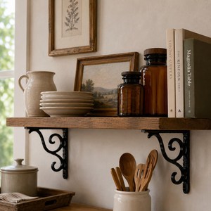 SHUBHAM Cast Iron Decorative Wall <b>Bracket</b> Metal Floating Shelf <b>Bracket</b> Antique Style Hanging Shelf Support <b>for</b> Home Decor - Product Image 3