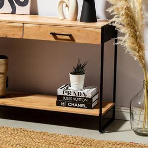 Consola de Escritorio de Madera con Dos Cajones Vandana Sierra Grand Industrial, Mueble Moderno de Estilo Contemporáneo - Product Image 3