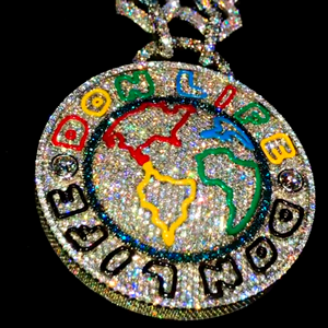 Pendentif globe de luxe Hip Hop Icedout en argent 925 avec diamants Moissanite, bijou de déclaration pour fêtes et événements - Product Image 1