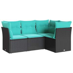 Conjunto de Sofá Modular Mediano de Ratán PE Negro para Jardín, Muebles Elegantes para Exteriores - Product Image 2