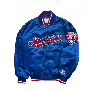 Chaqueta Varsity Azul Eléctrico Satinado Personalizada para Hombre, Chaqueta Bomber Retro de Equipo, Uniforme de Béisbol Letterman al por Mayor, Ropa Deportiva - Product Image 1