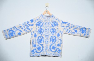 Veste bomber unisexe en coton 100% brodée à la main de luxe |   Broderie artisanale florale haut de gamme, respirante, automne/hiver - Product Image 5