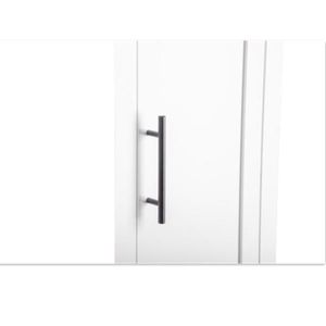Mobiletto Alto Moderno Bianco a 2 Ante per Bagno, in MDF e Metallo, per Uso Domestico in Camera da Letto, Cucina o Ingresso - Product Image 4
