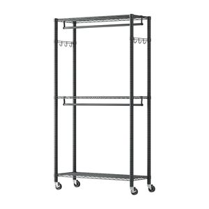 Appendiabiti a Rotelle in Acciaio al Carbonio Resistente, 3 Livelli Regolabili, Capacità di Carico 200 kg, per Pantaloni e Indumenti - Product Image 1