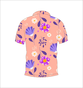 Polo de Hombre con Estampado Floral en Púrpura Melocotón, Sublimación Personalizada, Manga Corta, Verano, Casual, Transpirable, Ligero, para Golf - Product Image 5