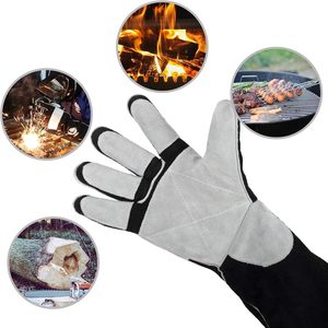Most Popular <b>Long</b> Cuff Cowhide Split Leather Welder <b>Gloves</b> Industrial Work Gardening <b>Gloves</b> Heavy Duty Fire Proof Welding <b>Gloves</b> - Product Image 6