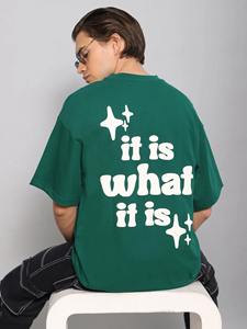 Camiseta Oversize para Hombre al por Mayor con Estampado Puff, Corte Holgado, Hombro Caído, Manga Corta, Cuello Redondo, Algodón, Estilo Urbano, Logotipo Personalizado - Product Image 4