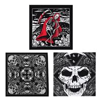 Op maat gemaakte vierkante zijden satijnen bandana hoofdsjaal met dieren geometrisch & cartoon strikken design digitale print multifunctioneel voor heren