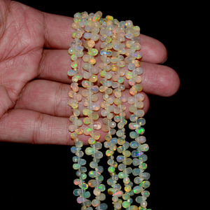 Perles de Welo Opal d'Éthiopie naturelles jaunes facettes en forme de goutte d'eau 6x4mm pour bijoux - Product Image 4
