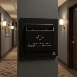 Interrupteur intelligent d'économie d'énergie noir pour hôtels, systèmes de contrôle électronique de l'énergie pour hôtels, complexes hôteliers et gîtes - Product Image 4