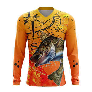 Camisa de pesca personalizada para hombre UPF 50 de poliéster de manga larga de secado rápido con estampado, ropa de pesca para adultos para exteriores. - Product Image 2