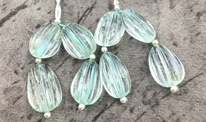 Boucles d'oreilles en pierre d'aquamarine sculptée, pierre précieuse naturelle pour la création de bijoux fins - Product Image 3