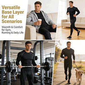 Men Long Sleeve Compression Set Thermal Base <b>Layer</b> <b>Top</b> Pants Wholesale Supplier - Product Image 6