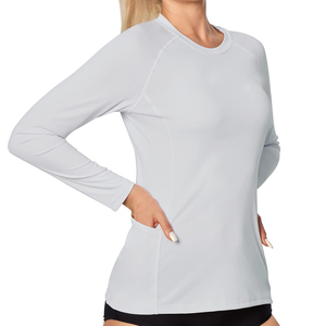 เสื้อรัดรูปสำหรับผู้หญิง พิมพ์ลายโลโก้ตามสั่ง แบบ OEM ระบายอากาศได้ดี ป้องกันแบคทีเรีย แห้งเร็ว เหมาะสำหรับออกกำลังกายและเล่นกีฬา - Product Image 2
