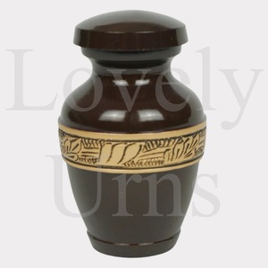 Aura Keepsake Urn Mahogany for Human Ashes <b>Small</b> Memorial Urn Mini Funeral Urn Decorative Ash <b>Container</b> - Product Image 2