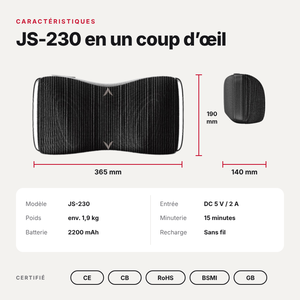 Cojín de masaje Shiatsu negro, masajeador de espalda inalámbrico, 5 V, 2 A, 2200 mAh, almohadilla portátil para silla de oficina en casa - Product Image 1