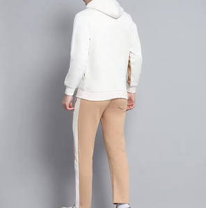 ชุดเสื้อฮู้ดบล็อกสีสำหรับผู้ชาย ชุดลำลองทรงเข้ารูป เสื้อสเวตเชิ้ตและกางเกงจ็อกเกอร์ ชุดสตรีทแวร์ 2 ชิ้น ชุดกีฬา - Product Image 3