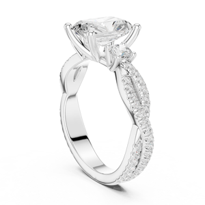 Anillo de Lujo de Oro Sólido de 14K con Diamante Cultivado en Laboratorio con Corte Esmeralda de Aries Jewel Designer, para Regalo, Fiesta, Aniversario y Uso Diario - Product Image 4