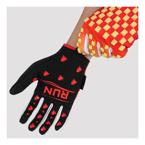 Guantes de Medio Dedo de Poliéster Antideslizantes para Deportes al Aire Libre, Unisex, Rojo, Negro, Naranja, Amarillo, Diseño con Patrón de Agarre - Product Image 2