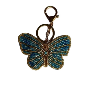 Porte-clés ethnique perlé, broderie tissée colorée, artisanat indien traditionnel par des artisans expérimentés, respectueux de l'environnement - Product Image 1