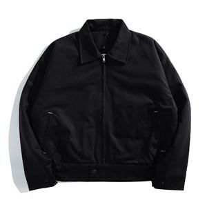 Veste de travail OEM personnalisée de haute qualité en toile de coton lourd pour hommes Veste à fermeture éclair à col rabattu pour hommes - Product Image 1