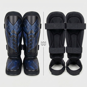 Protège-tibias réglables en néoprène avec fermeture auto-agrippante pour la boxe, équipement de protection, protège-tibias standard unisexe pour adultes - Product Image 3