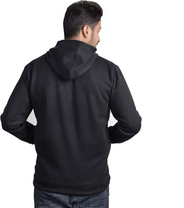 Sajjawal Hooded Zipper-Up Regular Fit Polyester/Cotton Fleece Heavyweight Solid Breathable Eco-Friendly <b>Waterproof</b> Men's - Product Image 1