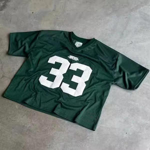 T-shirt Y2K personnalisé avec numéro imprimé en relief, maillot de football en mesh à manches courtes, patchwork, décontracté, hip-hop, vêtements de sport, haut de sport - Product Image 4