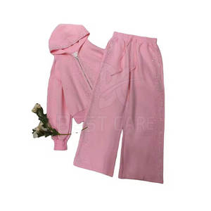 Women's Rhinestone Tracksuit Set with a Stylish Fit for Day-to-<b>Night</b> Fashion 100_ Cotton Women Track - Product Image 1