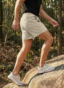 Mens Casual Drawcord Breathable Lightweight Packable Travel Shorts-Solid Digital Printing OEM Service - Product Image 3