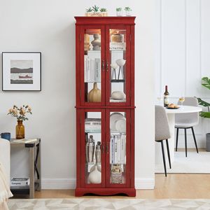 Vetrina Illuminata con Cornice in Legno per Vini, Giocattoli o Esposizione e Conservazione in Soggiorno - Product Image 1